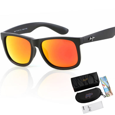 Red Sands Mirror Polarized Sunglasses Men Classic Design Maui Jim Eyewear Frame Square Sport Male UV400 Travel Goggles