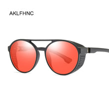 Load image into Gallery viewer, Red Steampunk Sunglasses Women Retro Goggles Round Flip Up Sun Glasses Female Steam Punk Vintage Eyewear Oculos De Sol