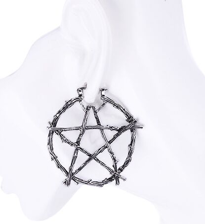 Hot Branch Pentagram Witchcraft Amulet Occult Wiccan Jewelry Stud Earrings