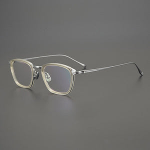 Retro Acetate Titanium Glasses Frame Men Square Myopia Prescription Optical Eyeglasses Frame Women Vintage  Brand Eyewear