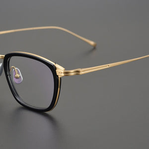 Retro Acetate Titanium Glasses Frame Men Square Myopia Prescription Optical Eyeglasses Frame Women Vintage  Brand Eyewear