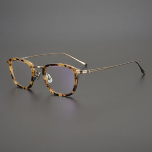 Retro Acetate Titanium Glasses Frame Men Square Myopia Prescription Optical Eyeglasses Frame Women Vintage  Brand Eyewear