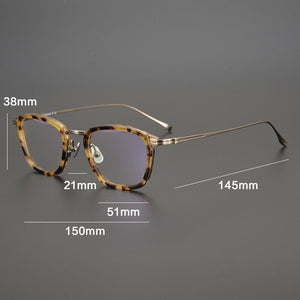Retro Acetate Titanium Glasses Frame Men Square Myopia Prescription Optical Eyeglasses Frame Women Vintage  Brand Eyewear