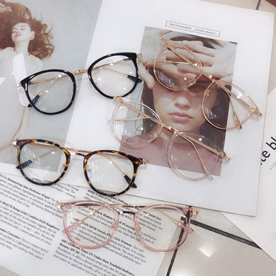 Retro Anti Blue Ray Computer Glasses Women Round Eye Glass Men Blue Light Blocking Eyewear Optical Frames Gift