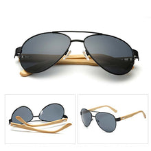 Load image into Gallery viewer, Retro Bamboo Sunglasses | Retro Men, Classic Retro Sunglasses, Temple Legs, Frames, Frames, Polycarbonate Lens Sunglasses CN1510