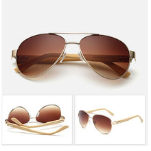 Load image into Gallery viewer, Retro Bamboo Sunglasses | Retro Men, Classic Retro Sunglasses, Temple Legs, Frames, Frames, Polycarbonate Lens Sunglasses CN1510
