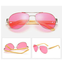 Load image into Gallery viewer, Retro Bamboo Sunglasses | Retro Men, Classic Retro Sunglasses, Temple Legs, Frames, Frames, Polycarbonate Lens Sunglasses CN1510