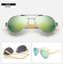 Load image into Gallery viewer, Retro Bamboo Sunglasses | Retro Men, Classic Retro Sunglasses, Temple Legs, Frames, Frames, Polycarbonate Lens Sunglasses CN1510