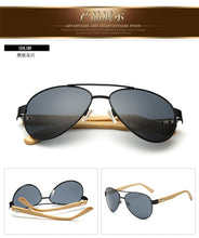 Load image into Gallery viewer, Retro Bamboo Sunglasses | Retro Men, Classic Retro Sunglasses, Temple Legs, Frames, Frames, Polycarbonate Lens Sunglasses CN1510