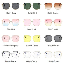 Load image into Gallery viewer, Retro Big Square Sunglasses Women Brand Designer Pink Sun Glasses For Ladies Alloy Quality Sunglasses Female Oculus De Sol