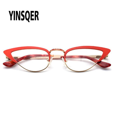 Occhiali da vista di marca retrò Occhiali da vista miopia Occhiali alla moda Cat Eye Occhiali finti Montatura per occhiali da vista femminili per le donne 