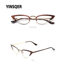 Carica l&#39;immagine nel visualizzatore di Gallery, Occhiali da vista di marca retrò Occhiali da vista miopia Occhiali alla moda Cat Eye Occhiali finti Montatura per occhiali da vista femminili per le donne 