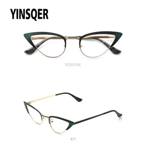 Occhiali da vista di marca retrò Occhiali da vista miopia Occhiali alla moda Cat Eye Occhiali finti Montatura per occhiali da vista femminili per le donne 