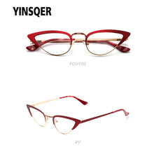 Carica l&#39;immagine nel visualizzatore di Gallery, Occhiali da vista di marca retrò Occhiali da vista miopia Occhiali alla moda Cat Eye Occhiali finti Montatura per occhiali da vista femminili per le donne 