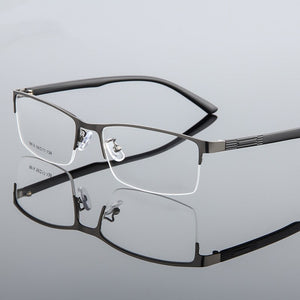 Retro Business Casual Square Eyewear Men's Optical Glasses Frame Metal Half Frame Myopia Rx Frame Prescription Eyeglasses Men