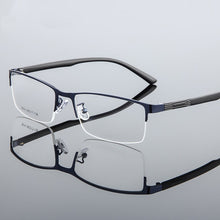 Carica l&#39;immagine nel visualizzatore di Gallery, Retro Business Casual Square Eyewear Men&#39;s Optical Glasses Frame Metal Half Frame Myopia Rx Frame Prescription Eyeglasses Men