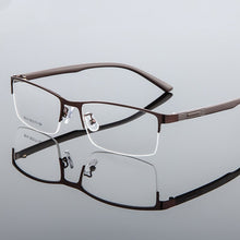 Carica l&#39;immagine nel visualizzatore di Gallery, Retro Business Casual Square Eyewear Men&#39;s Optical Glasses Frame Metal Half Frame Myopia Rx Frame Prescription Eyeglasses Men