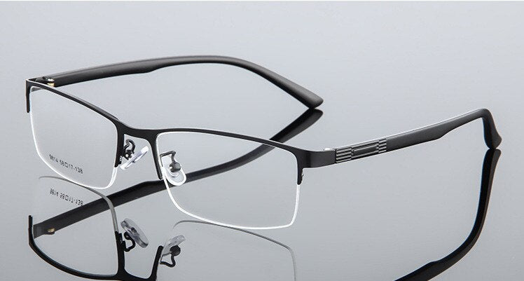 Retro Business Casual Square Eyewear Men's Optical Glasses Frame Metal Half Frame Myopia Rx Frame Prescription Eyeglasses Men