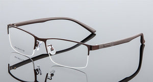 Retro Business Casual Square Eyewear Men's Optical Glasses Frame Metal Half Frame Myopia Rx Frame Prescription Eyeglasses Men