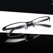 Carica l&#39;immagine nel visualizzatore di Gallery, Retro Business Casual Square Eyewear Men&#39;s Optical Glasses Frame Metal Half Frame Myopia Rx Frame Prescription Eyeglasses Men
