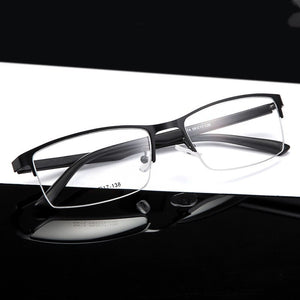 Retro Business Casual Square Eyewear Men's Optical Glasses Frame Metal Half Frame Myopia Rx Frame Prescription Eyeglasses Men