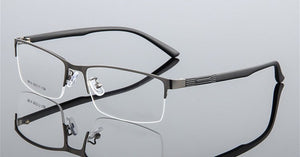 Retro Business Casual Square Eyewear Men's Optical Glasses Frame Metal Half Frame Myopia Rx Frame Prescription Eyeglasses Men