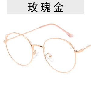 Retro Cat Ear Glasses Frame Fashion Ladies Glasses Round Glasses Korean Glasses Frames Ladies Decorative Glasses