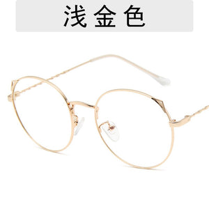 Retro Cat Ear Glasses Frame Fashion Ladies Glasses Round Glasses Korean Glasses Frames Ladies Decorative Glasses