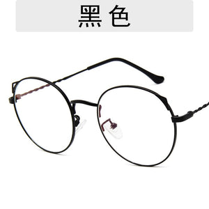 Retro Cat Ear Glasses Frame Fashion Ladies Glasses Round Glasses Korean Glasses Frames Ladies Decorative Glasses