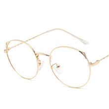 Load image into Gallery viewer, Retro Cat Ear Glasses Frame Fashion Ladies Glasses Round Glasses Korean Glasses Frames Ladies Decorative Glasses