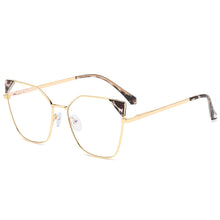 Load image into Gallery viewer, Retro Cat Eye Anti Blue Light Optical Glasses Frames  Women Men Metal Frame Flat Glasses Computer Eyeglasses Myopia Glass