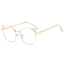 Load image into Gallery viewer, Retro Cat Eye Anti Blue Light Optical Glasses Frames  Women Men Metal Frame Flat Glasses Computer Eyeglasses Myopia Glass