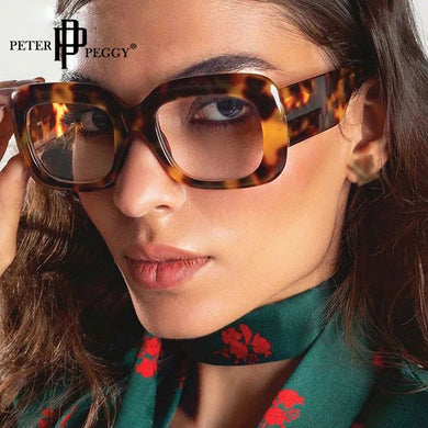 Retro Cat Eye Big Frame Glasses Women Brand Designer Oversized Square Men Optical Glasses Frame Leopard Vintage Eyeglasses