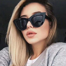 Load image into Gallery viewer, Retro Cat Eye Frame Brand Designer Sunglasses Women White Gray Black Lens Mirror Sexy Ladies Sun Glasses Female