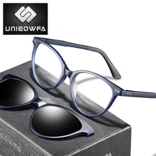 Load image into Gallery viewer, Retro Cat Eye Magnet Clip On Glasses Frame Women Optical Myopia Eyeglasses Frame Prescription Polarized Magnet Clip Sunglasses