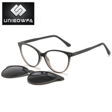 Load image into Gallery viewer, Retro Cat Eye Magnet Clip On Glasses Frame Women Optical Myopia Eyeglasses Frame Prescription Polarized Magnet Clip Sunglasses