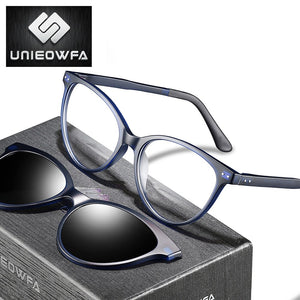 Retro Cat Eye Magnet Clip On Glasses Frame Women Optical Myopia Eyeglasses Frame Prescription Polarized Magnet Clip Sunglasses