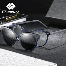 Load image into Gallery viewer, Retro Cat Eye Magnet Clip On Glasses Frame Women Optical Myopia Eyeglasses Frame Prescription Polarized Magnet Clip Sunglasses
