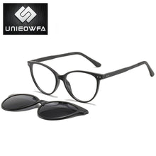 Load image into Gallery viewer, Retro Cat Eye Magnet Clip On Glasses Frame Women Optical Myopia Eyeglasses Frame Prescription Polarized Magnet Clip Sunglasses