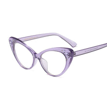 Load image into Gallery viewer, Retro Cat Eye Optical Frames Glasses Men Women Prescription Glasses Clear Lens Diamond Eyeglasses Spectacle Frames