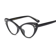 Load image into Gallery viewer, Retro Cat Eye Optical Frames Glasses Men Women Prescription Glasses Clear Lens Diamond Eyeglasses Spectacle Frames