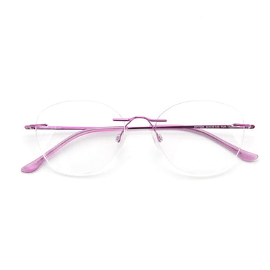 Retro Cat Eye Pure Titanium Rimless Eyeglasses Frame for Women Super Light Thin Medical Aviation Hypoallergenic Diopter Eyewear