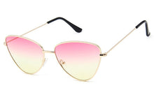 Load image into Gallery viewer, Retro Cat Eye Sunglasses Mirror Lenses Men Brand Design Metal Sunglasses Double Colors Transparent Ocean Lenses Travel