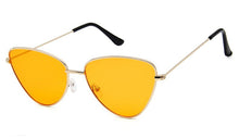 Load image into Gallery viewer, Retro Cat Eye Sunglasses Mirror Lenses Men Brand Design Metal Sunglasses Double Colors Transparent Ocean Lenses Travel