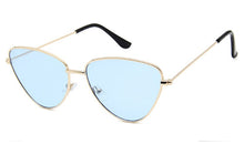 Load image into Gallery viewer, Retro Cat Eye Sunglasses Mirror Lenses Men Brand Design Metal Sunglasses Double Colors Transparent Ocean Lenses Travel