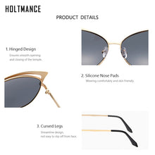 Load image into Gallery viewer, Retro Cat Eye Sunglasses for Women Men  Hollow Design Vintage Sun Glasses Mirror Lens Female Male Tinted Eyewear UV400