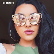 Load image into Gallery viewer, Retro Cat Eye Sunglasses for Women Men  Hollow Design Vintage Sun Glasses Mirror Lens Female Male Tinted Eyewear UV400
