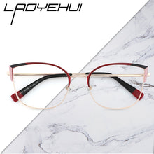 Load image into Gallery viewer, Retro Cat Eye Vintage Women Round Eyewear Frames Female Optical Prescription Glasses For Sight Square Ladies Clear Fake Glasses