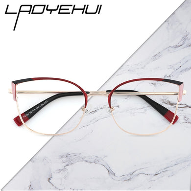 Retro Cat Eye Vintage Women Round Eyewear Frames Female Optical Prescription Glasses For Sight Square Ladies Clear Fake Glasses