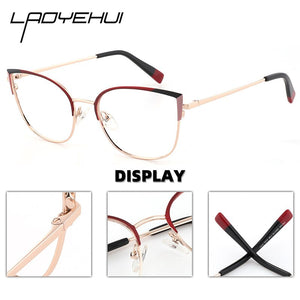 Retro Cat Eye Vintage Women Round Eyewear Frames Female Optical Prescription Glasses For Sight Square Ladies Clear Fake Glasses